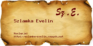 Szlamka Evelin névjegykártya